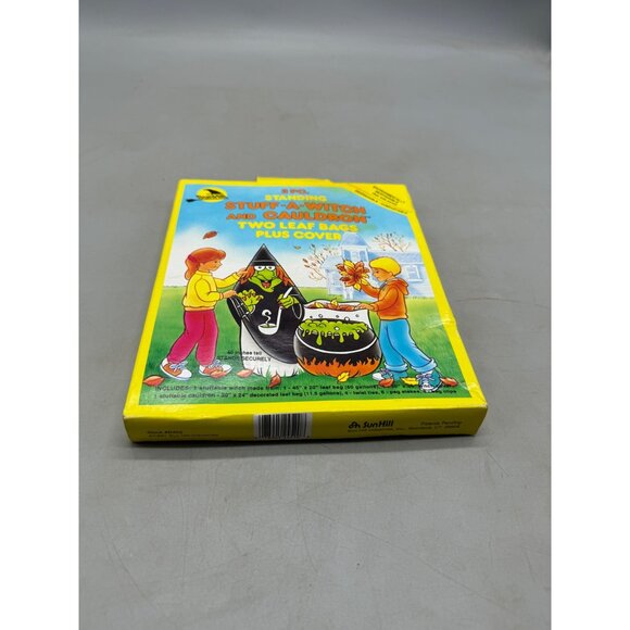 sun hill 3 pc standing stuff witch & cauldron 2 leaf bags 1 cover 1991 READ NEW - Picture 2 of 4